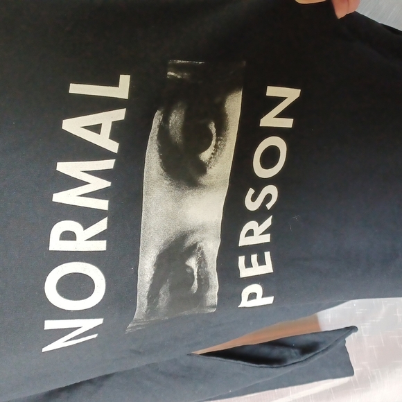 Dead Bury Dead Size M T-shirt Dress, Black, "Normal Person", 37" long, 20" chest - Picture 2 of 5